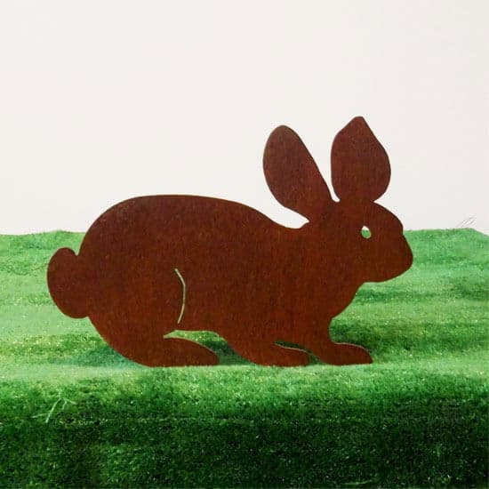 Achat lapin décoration rouille, figure drôle de décoration de Pâques, pendre, 15 cm x 11 cm